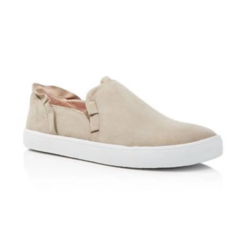 kate spade taupe slip-on sneakers with white sole